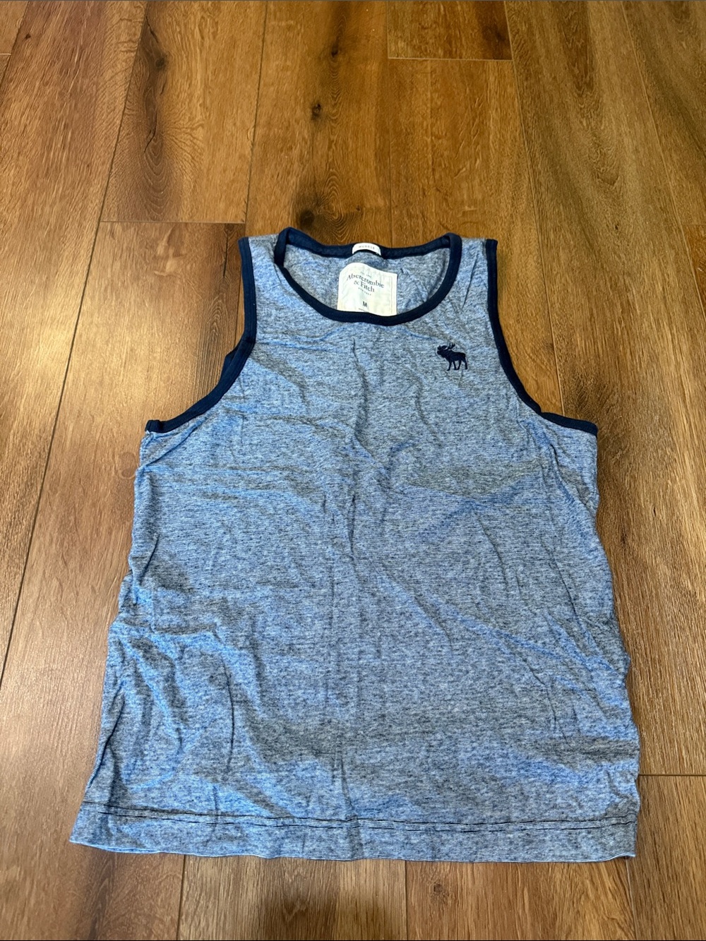 Abercrombie & Fitch Heather Blue Tank with Navy Trim